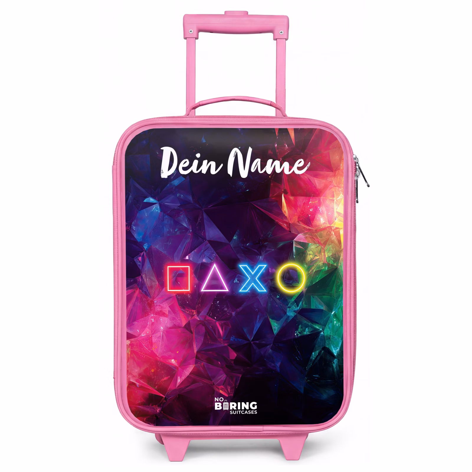 Kinderkoffer Rosa mit Name - Symbole - Spiel - Farbenfroh — 1