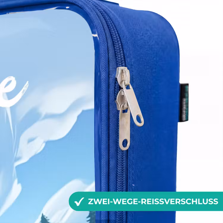 Kinderkoffer Blau mit Name - Fußballer - Gras - Tor - Farbenfroh — 5
