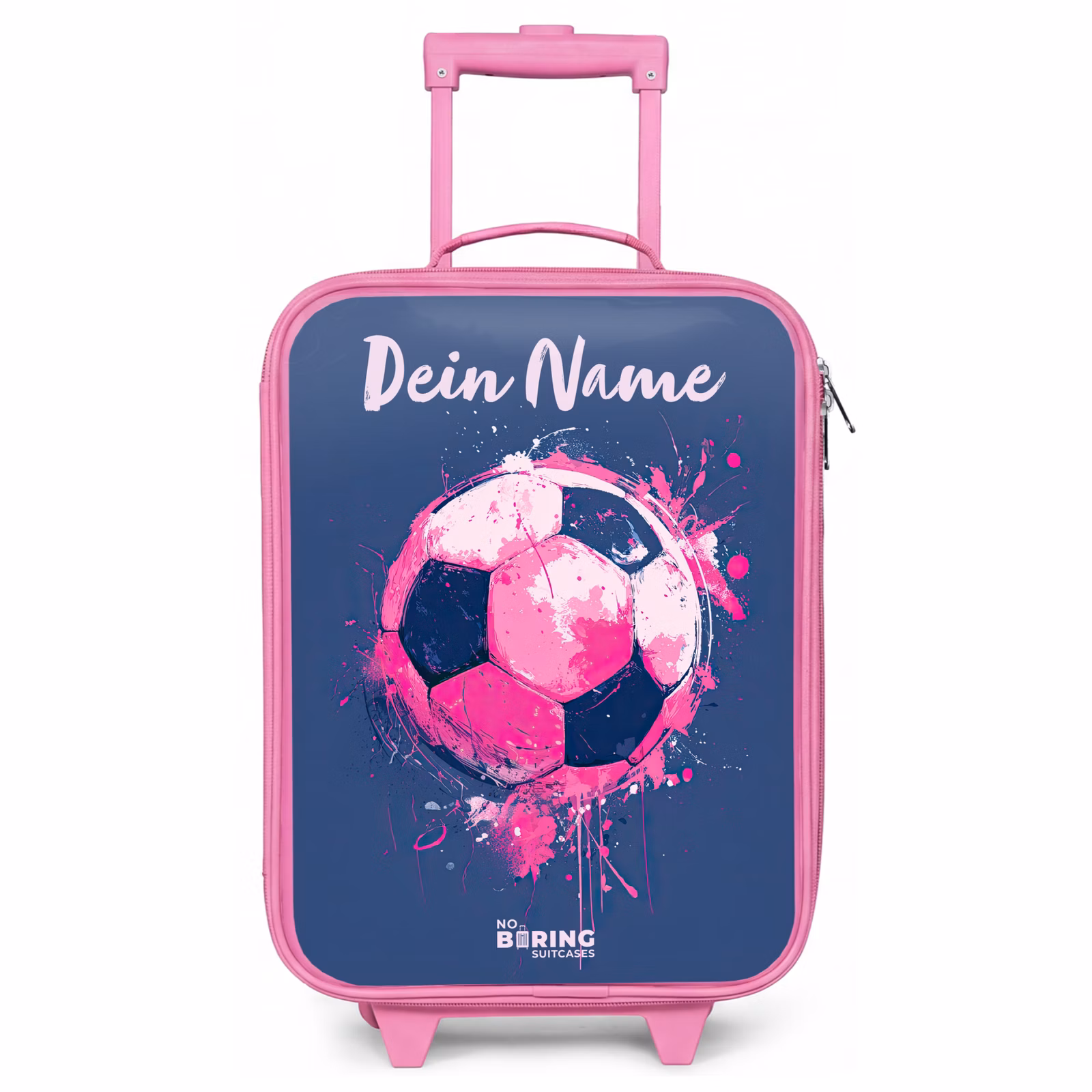Kinderkoffer Rosa mit Name - Fußball Vibes - Farbe - Rosa - Blau — 1