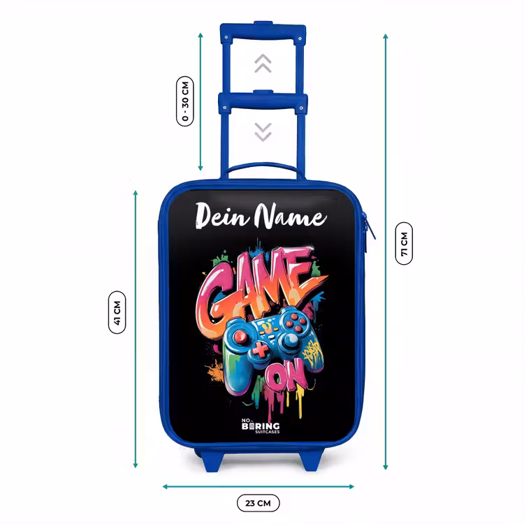 Kinderkoffer Blau mit Name - Controller - Spiel - Graffiti - Text — 7
