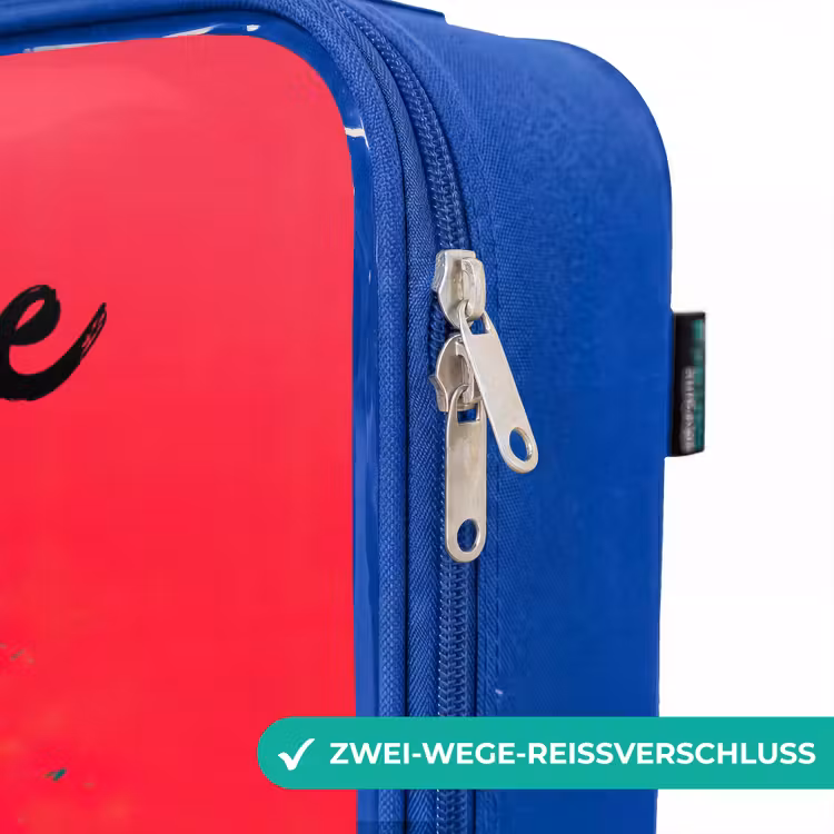 Kinderkoffer Blau mit Name - Fußball-Vibes - Farbe - Blau - Rot — 5