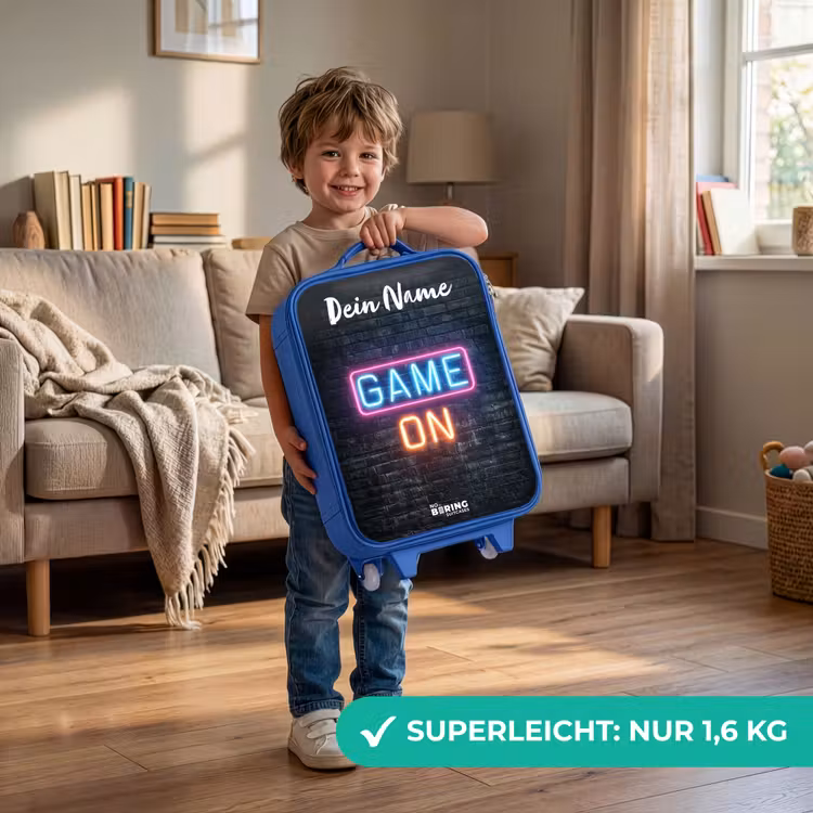Kinderkoffer Blau mit Name - Spiel - Neon - Wand — 3