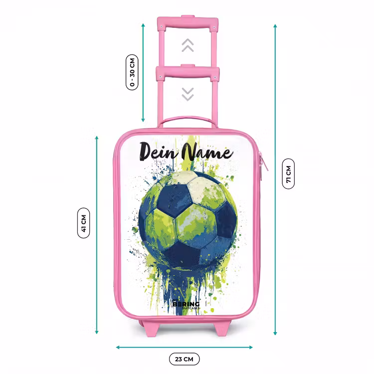 Kinderkoffer Rosa mit Name - Football vibes - Farbe - Grün - Blau — 7