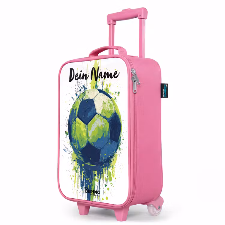 Kinderkoffer Rosa mit Name - Football vibes - Farbe - Grün - Blau — 8