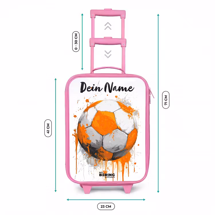 Kinderkoffer Rosa mit Name - Fußball-Vibes - Farbe - Orange — 7