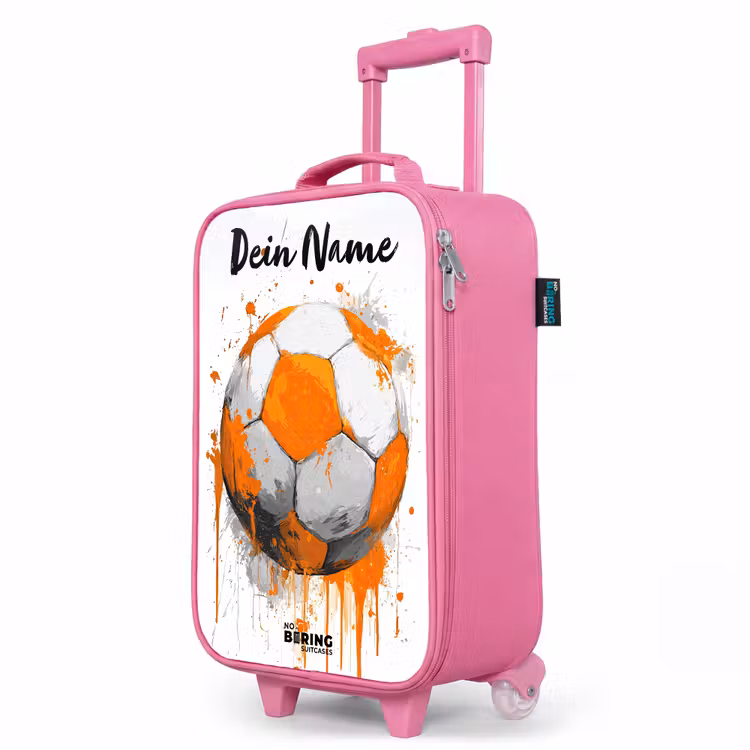 Kinderkoffer Rosa mit Name - Fußball-Vibes - Farbe - Orange — 8