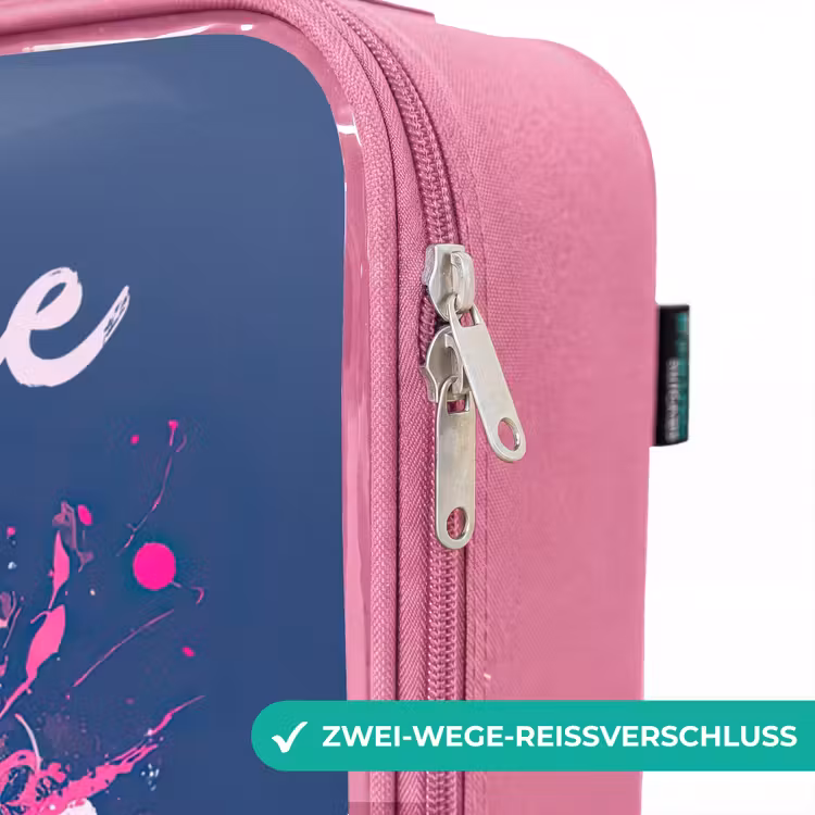 Kinderkoffer Rosa mit Name - Fußball Vibes - Farbe - Rosa - Blau — 5