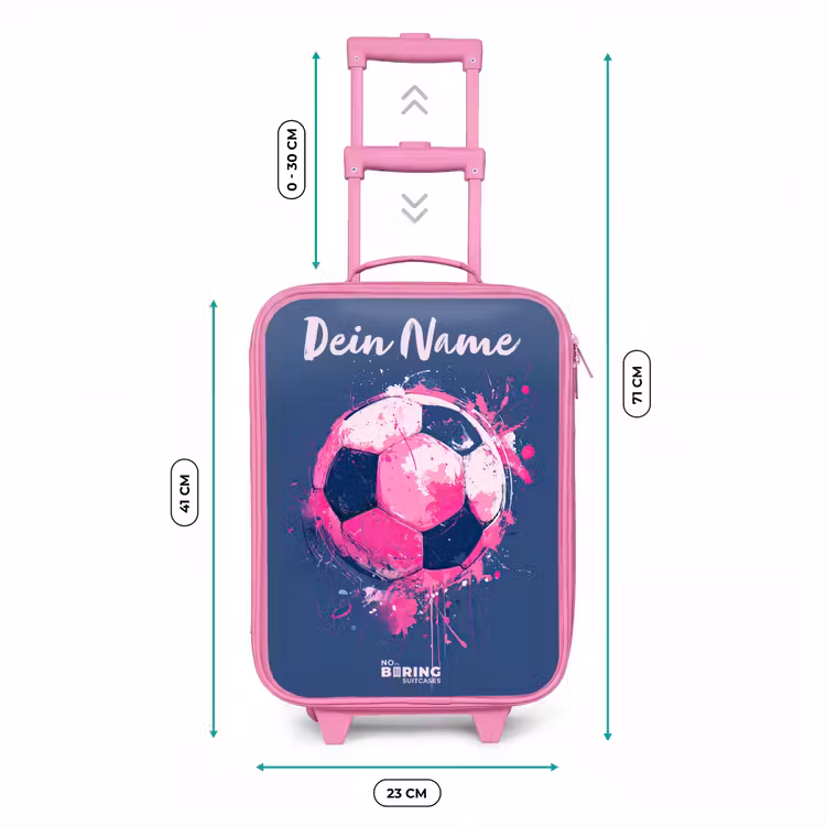 Kinderkoffer Rosa mit Name - Fußball Vibes - Farbe - Rosa - Blau — 7