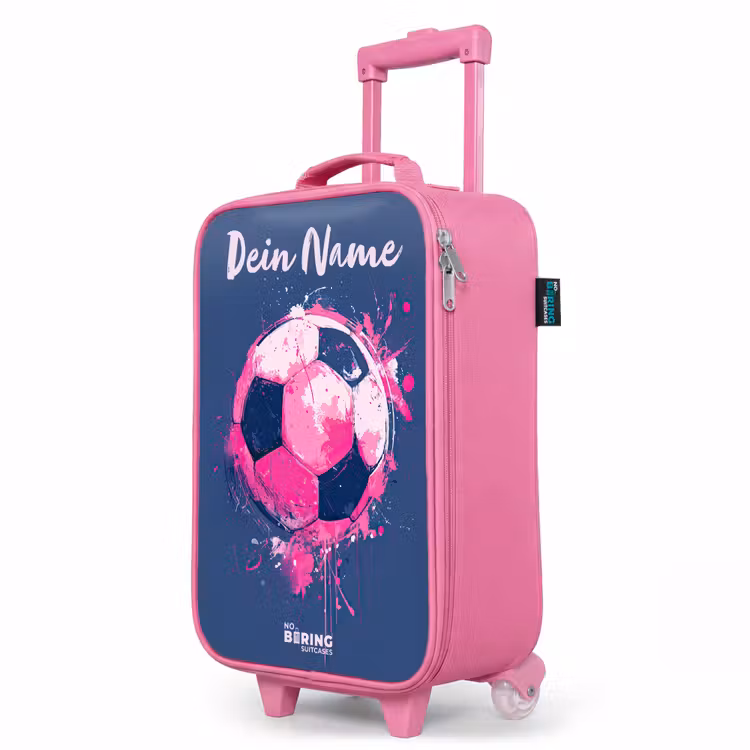 Kinderkoffer Rosa mit Name - Fußball Vibes - Farbe - Rosa - Blau — 8