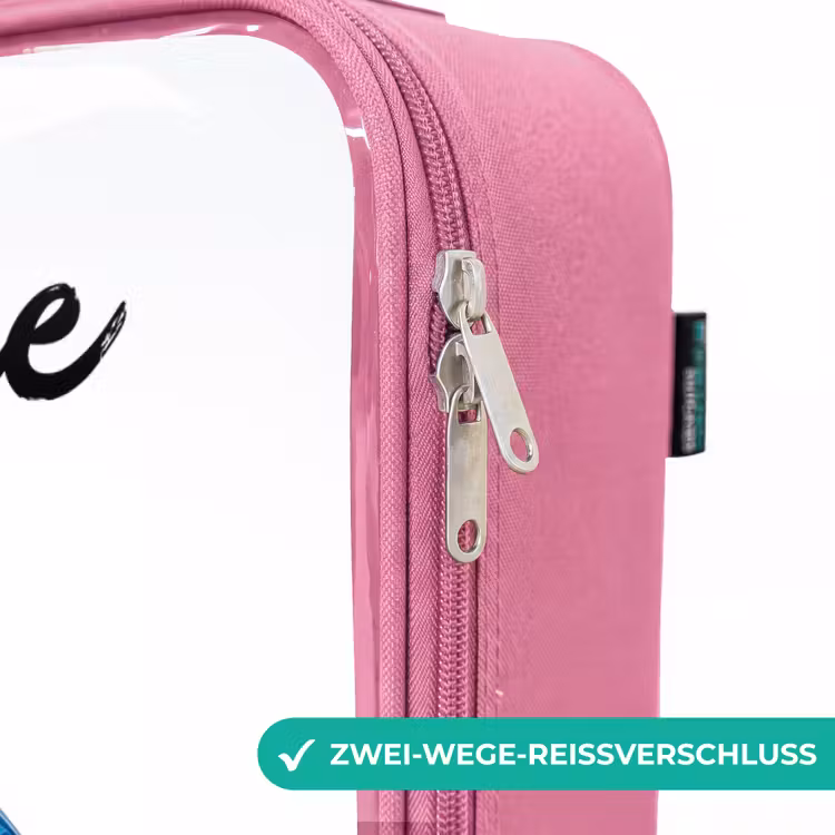 Kinderkoffer Rosa mit Name - Fußball-Vibes - Tintenkleckse - Blau — 5