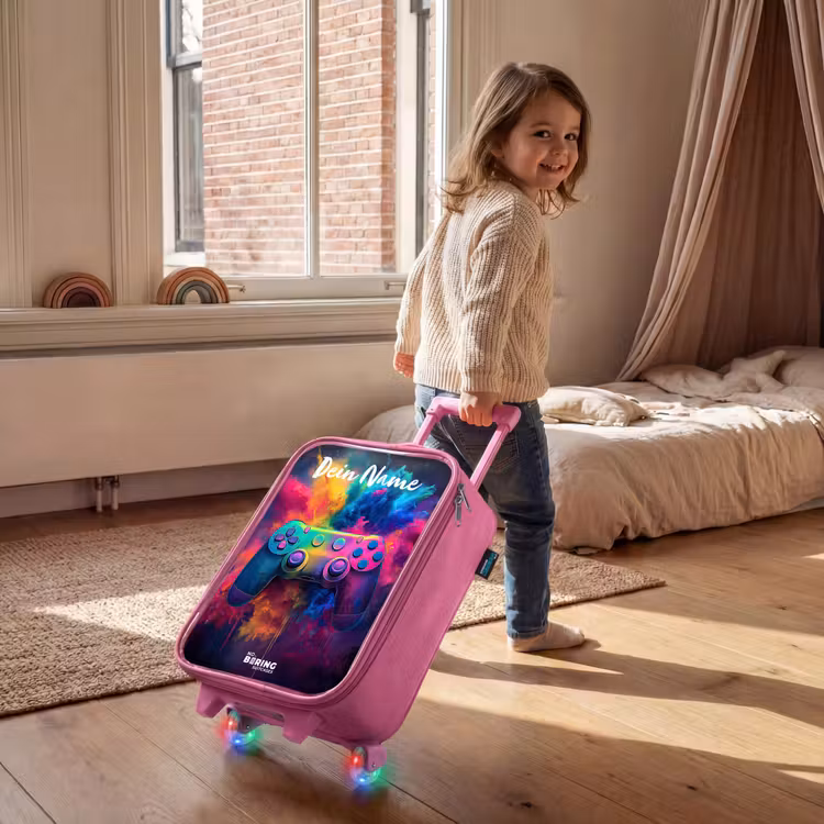 Kinderkoffer Rosa mit Name - Spiel - Controller - Bunt - Explosion — 2