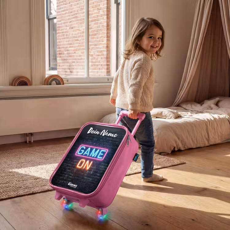 Kinderkoffer Rosa mit Name - Spiel - Neon - Wand — 2