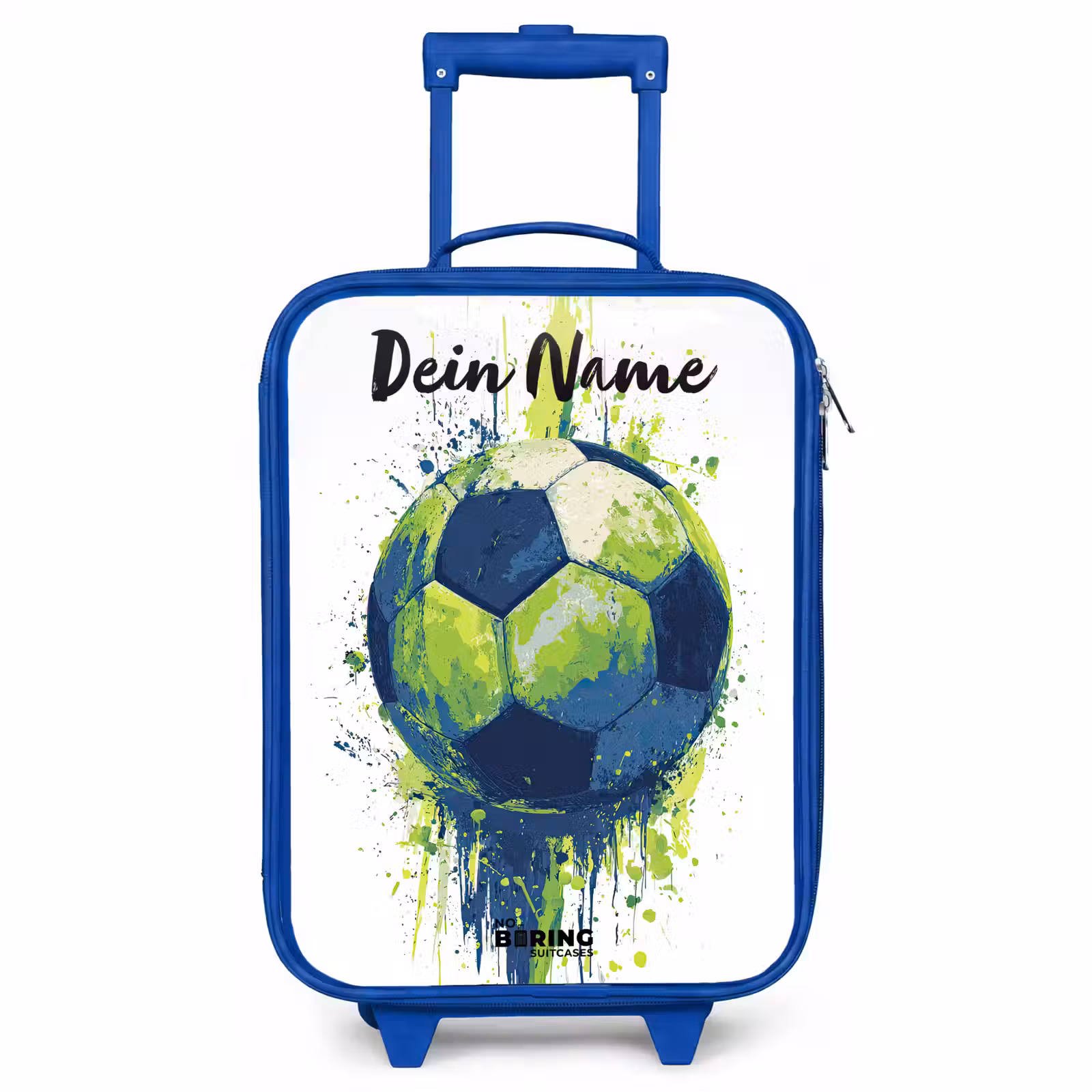 Kinderkoffer Blau mit Name - Football vibes - Farbe - Grün - Blau — 1