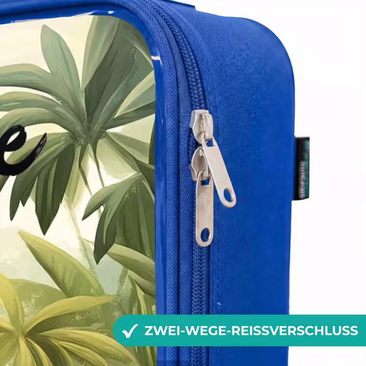 Kinderkoffer Blau mit Name - Elefant - Tiger - Wald - Dschungel — 5