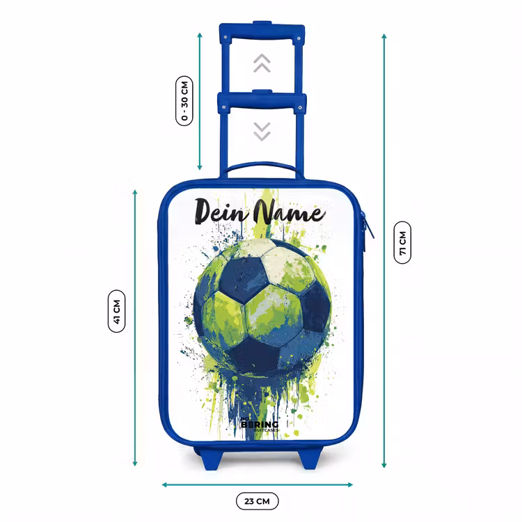 Kinderkoffer Blau mit Name - Football vibes - Farbe - Grün - Blau — 7