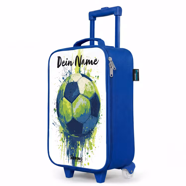 Kinderkoffer Blau mit Name - Football vibes - Farbe - Grün - Blau — 8