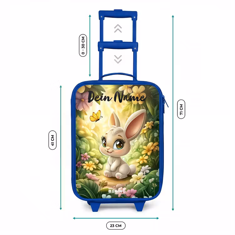Kinderkoffer Blau mit Name - Kaninchen - Sonnenlicht - Märchen - Schmetterling — 7