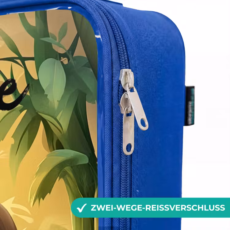 Kinderkoffer Blau mit Name - Panda - Bambuswald - Grün — 5