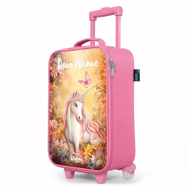 Kinderkoffer Rosa mit Name - Einhorn - Schmetterling - Rosa - Mähne — 8