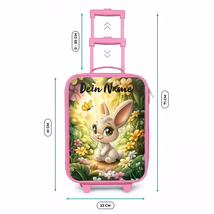 Kinderkoffer Rosa mit Name - Kaninchen - Sonnenlicht - Märchen - Schmetterling — 7