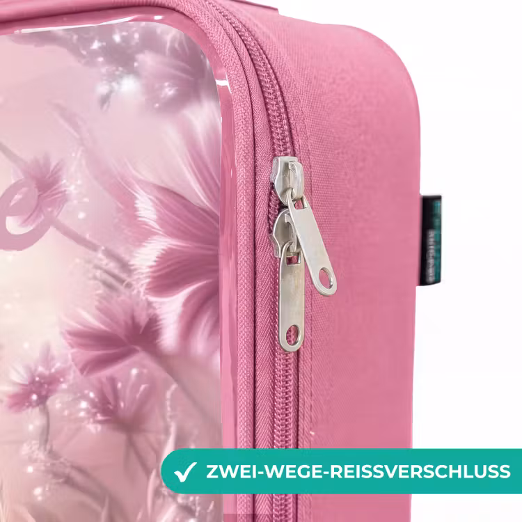 Kinderkoffer Rosa mit Name - Kätzchen - Schmetterlinge - Lila - Blumen — 5