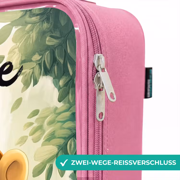 Kinderkoffer Rosa mit Name - Zebra - Affe - Wasserfall - Felsen — 5