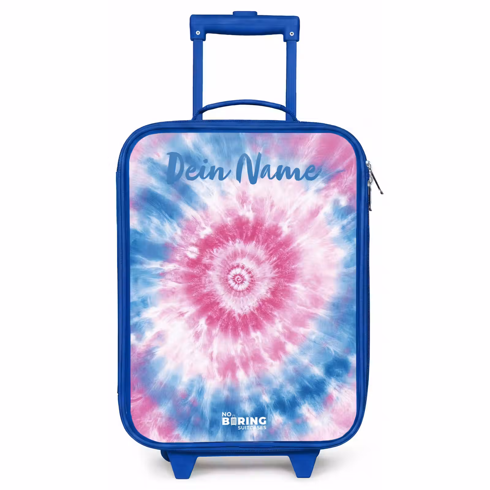 Kinderkoffer Blau mit Name - Krawattenfärbung - Abstrakt - Blau - Rosa — 1