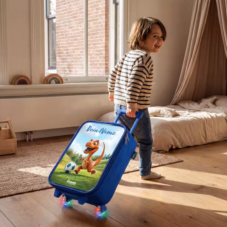 Kinderkoffer Blau mit Name - Fußball - Dino - Sport — 2