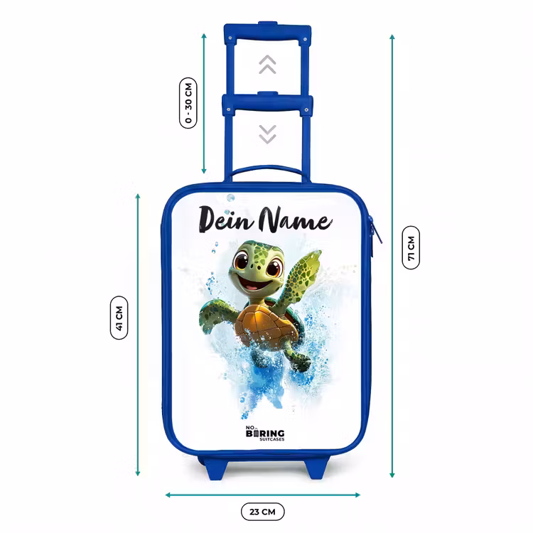 Kinderkoffer Blau mit Name - Schildkröte - Wasser - Grün — 7