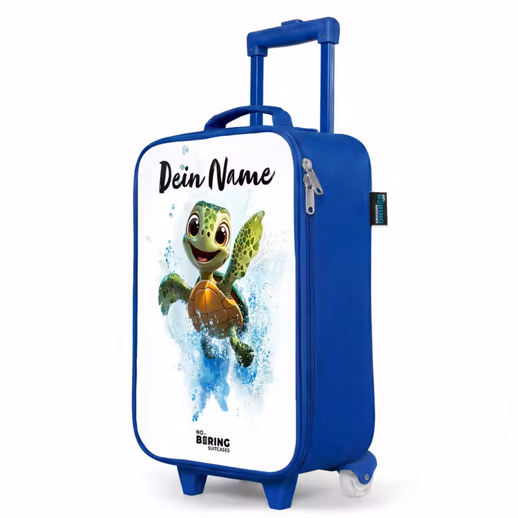 Kinderkoffer Blau mit Name - Schildkröte - Wasser - Grün — 8