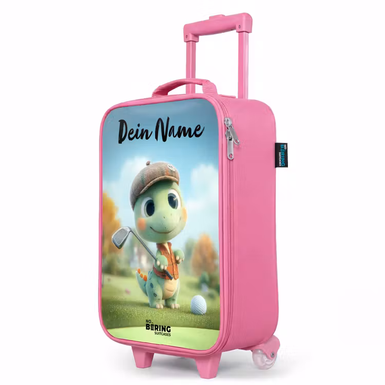 Kinderkoffer Rosa mit Name - Golf - Dino - Grün — 8