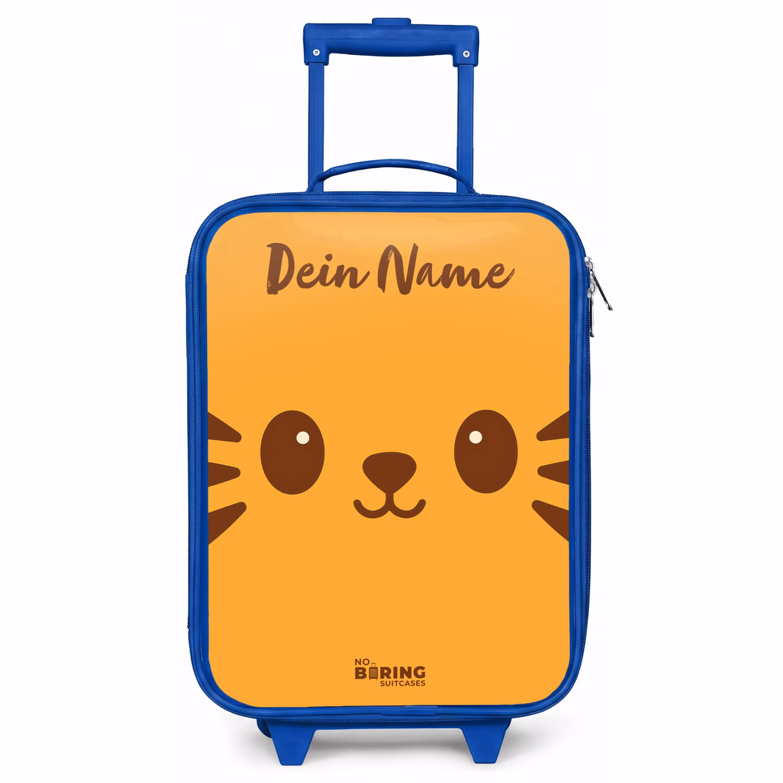 Kinderkoffer Blau mit Name - Kawai - Tiger - Orange — 1