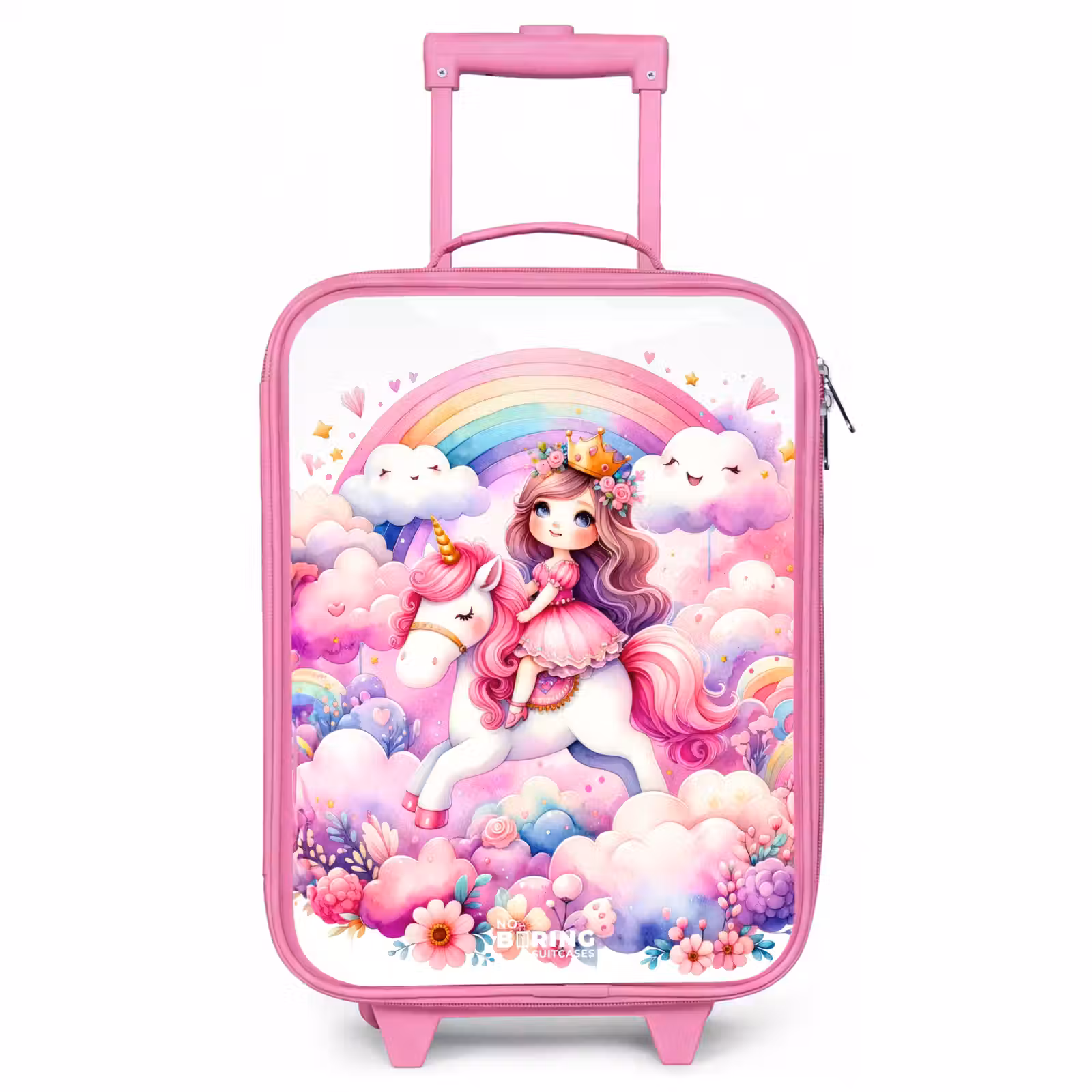 Kinderkoffer Rosa - Prinzessin auf einem Einhorn bei einem Regenbogen — 1