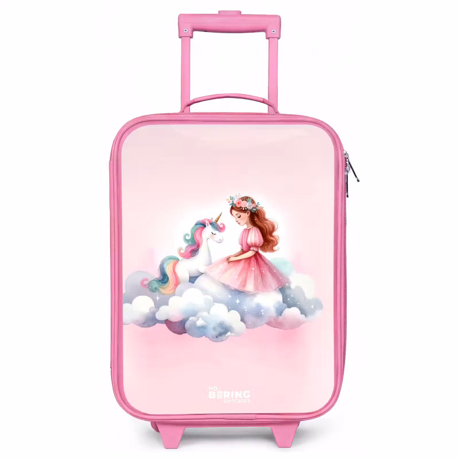 Kinderkoffer Rosa - Prinzessin und Einhorn auf einer Wolke — 1