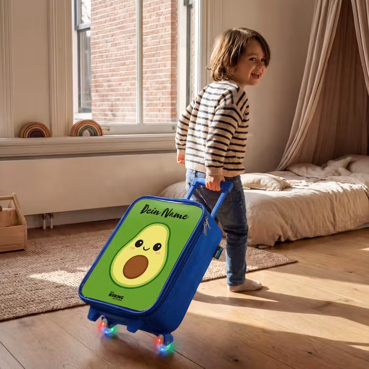 Kinderkoffer Blau mit Name - Kawai - Avocado - Grün — 2