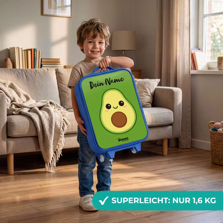 Kinderkoffer Blau mit Name - Kawai - Avocado - Grün — 3