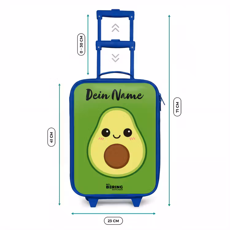 Kinderkoffer Blau mit Name - Kawai - Avocado - Grün — 7