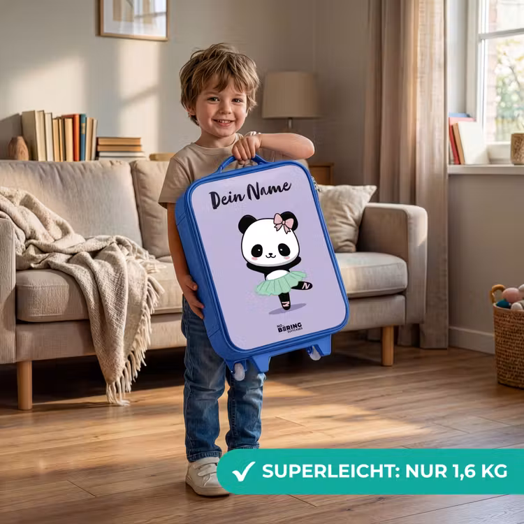 Kinderkoffer Blau mit Name - Kawai - Ballett - Panda — 3