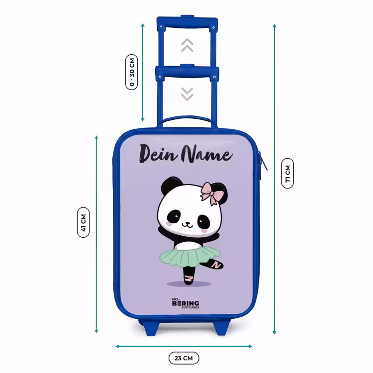 Kinderkoffer Blau mit Name - Kawai - Ballett - Panda — 7