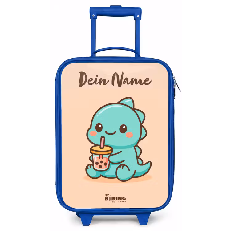 Kinderkoffer Blau mit Name - Kawai - Dino - Bubbletea — 1