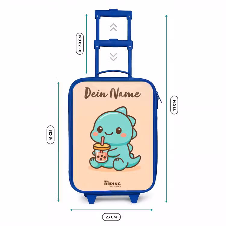 Kinderkoffer Blau mit Name - Kawai - Dino - Bubbletea — 7