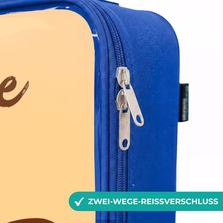Kinderkoffer Blau mit Name - Kawai - Kuh - Braun — 5