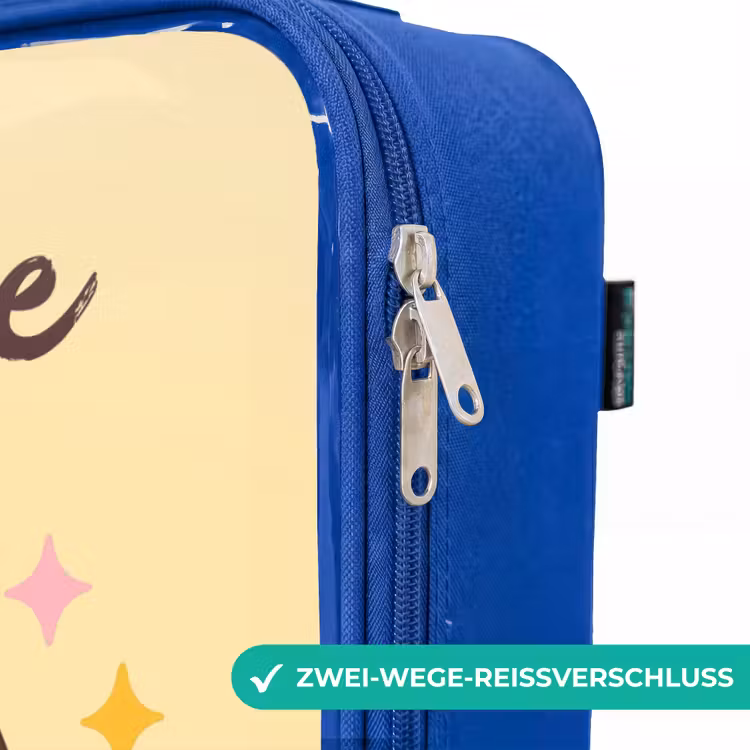 Kinderkoffer Blau mit Name - Kawai - Pinguin - Schlittschuhe — 5