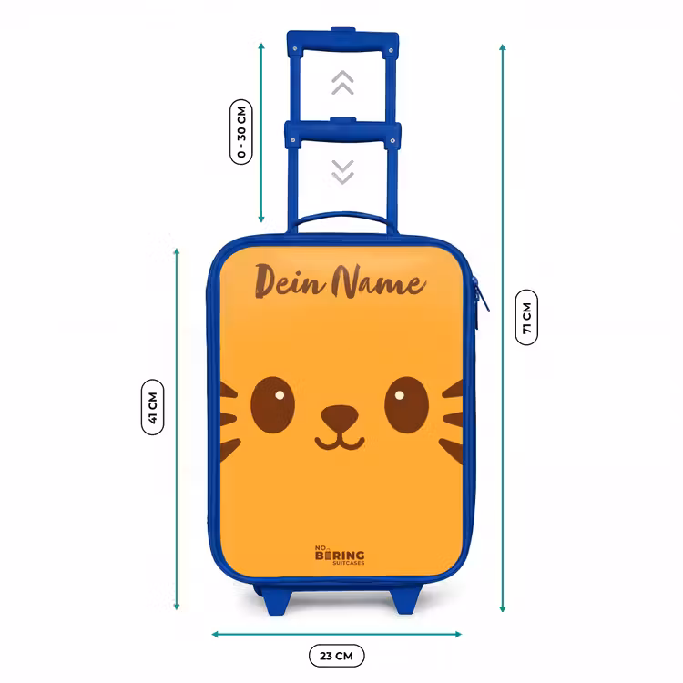 Kinderkoffer Blau mit Name - Kawai - Tiger - Orange — 7