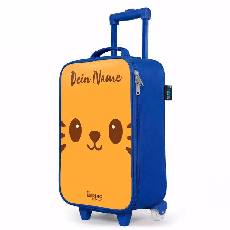 Kinderkoffer Blau mit Name - Kawai - Tiger - Orange — 8