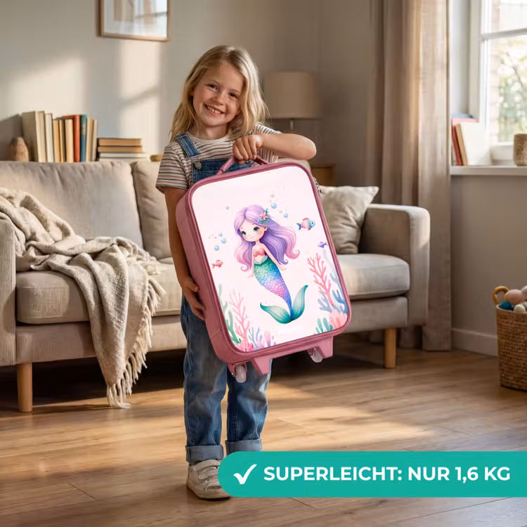 Kinderkoffer Rosa - Meerjungfrau umgeben von Fischen und Korallen — 3