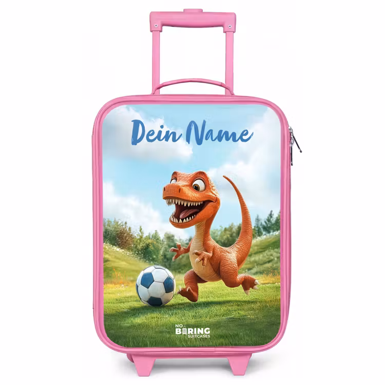 Kinderkoffer Rosa mit Name - Fußball - Dino - Sport — 1