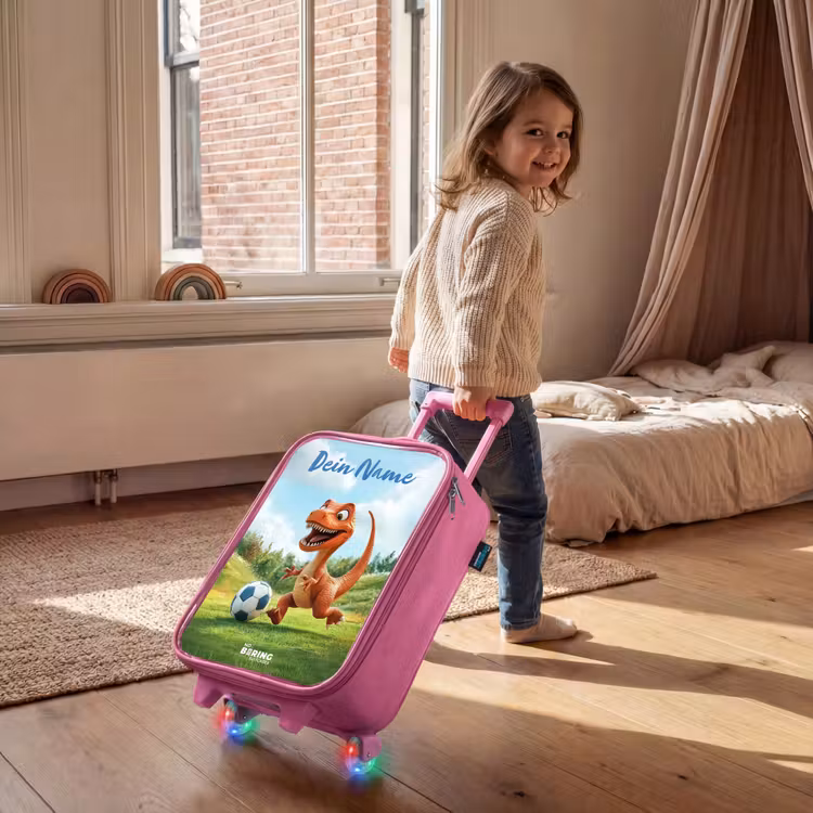 Kinderkoffer Rosa mit Name - Fußball - Dino - Sport — 2
