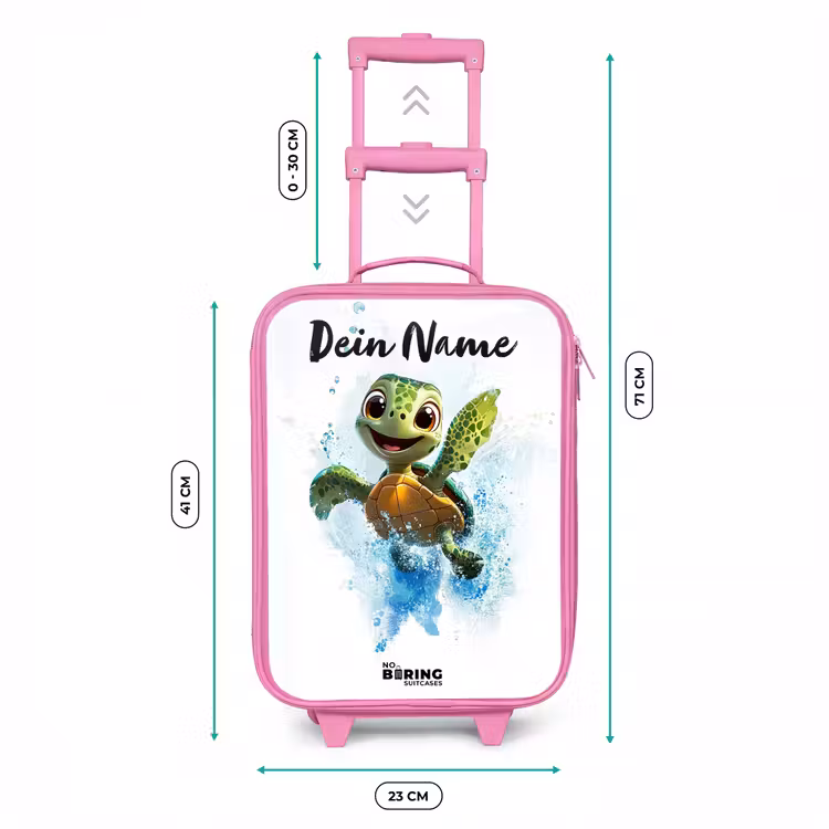 Kinderkoffer Rosa mit Name - Schildkröte - Wasser - Grün — 7