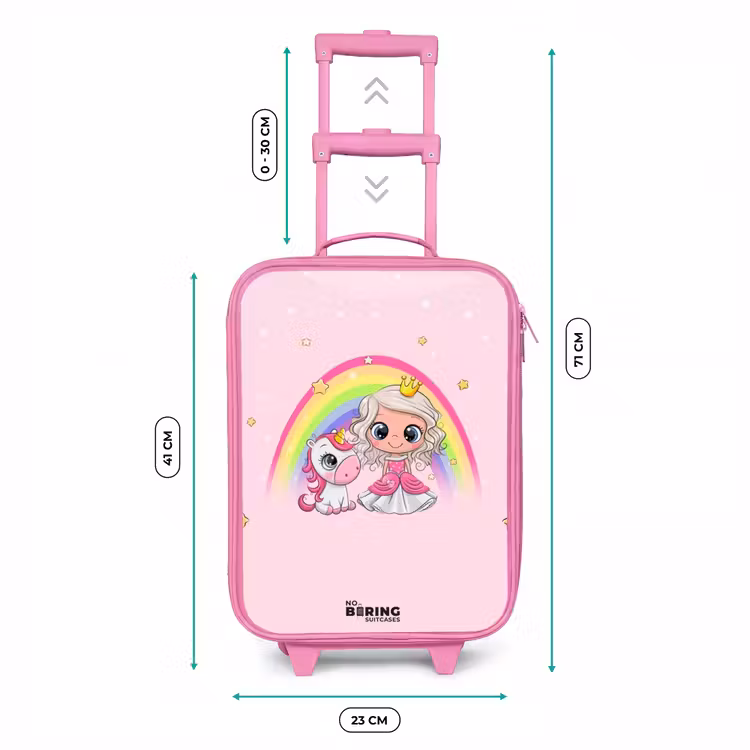 Kinderkoffer Rosa - Prinzessin und Einhorn auf einem rosa Regenbogen — 7
